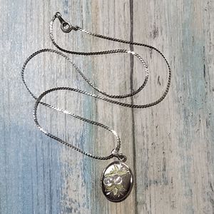 Floral Locket Necklace.